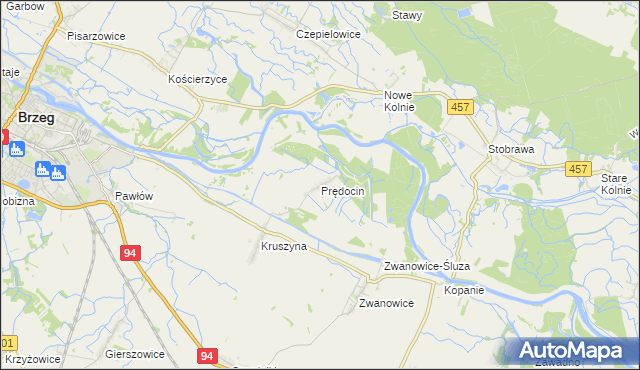 mapa Prędocin gmina Skarbimierz, Prędocin gmina Skarbimierz na mapie Targeo