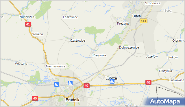 mapa Prężynka, Prężynka na mapie Targeo