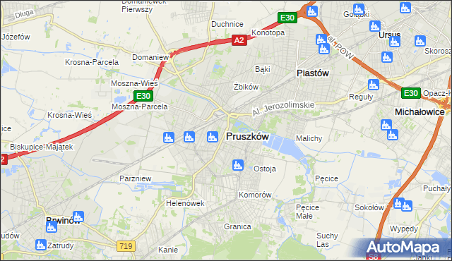 mapa Pruszków, Pruszków na mapie Targeo
