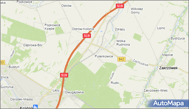 mapa Pułankowice, Pułankowice na mapie Targeo