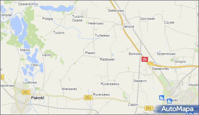 mapa Radłówek, Radłówek na mapie Targeo