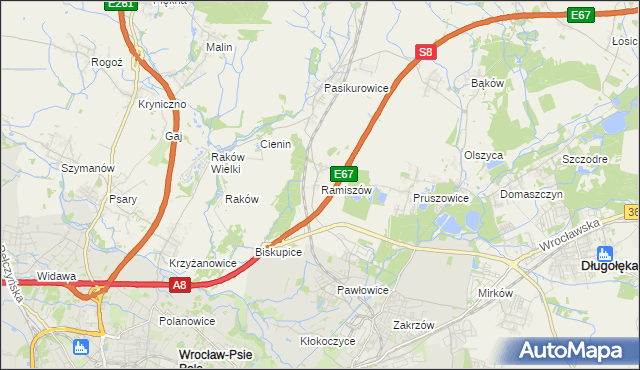 mapa Ramiszów, Ramiszów na mapie Targeo