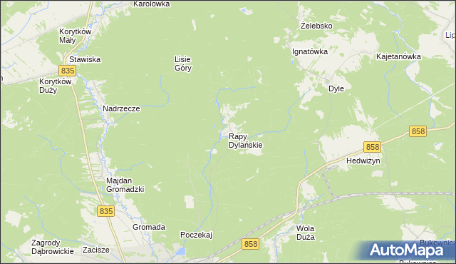 mapa Rapy Dylańskie, Rapy Dylańskie na mapie Targeo