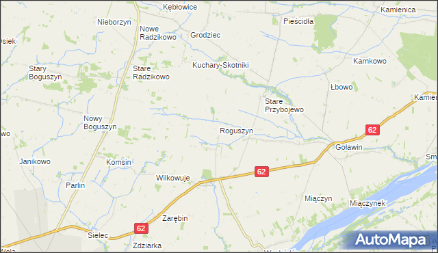 mapa Roguszyn gmina Czerwińsk nad Wisłą, Roguszyn gmina Czerwińsk nad Wisłą na mapie Targeo