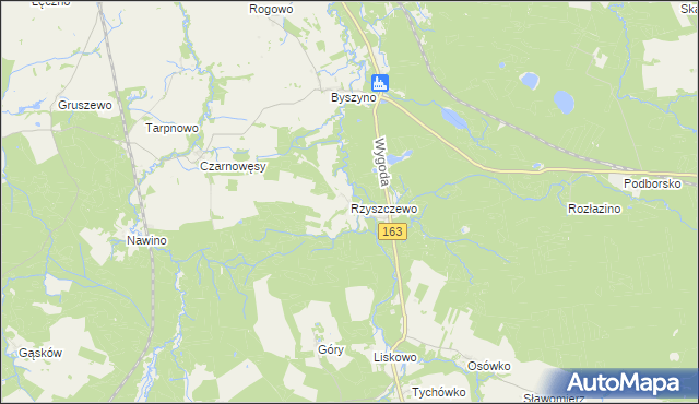 mapa Rzyszczewo gmina Białogard, Rzyszczewo gmina Białogard na mapie Targeo