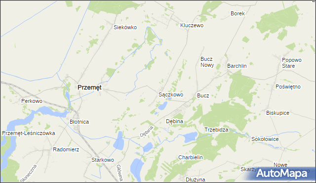 mapa Sączkowo, Sączkowo na mapie Targeo