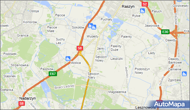 mapa Sękocin Nowy, Sękocin Nowy na mapie Targeo