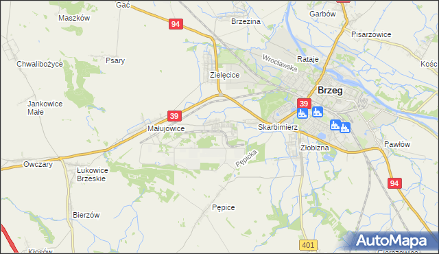 mapa Skarbimierz-Osiedle, Skarbimierz-Osiedle na mapie Targeo