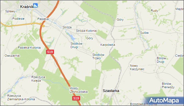 mapa Słodków Trzeci, Słodków Trzeci na mapie Targeo