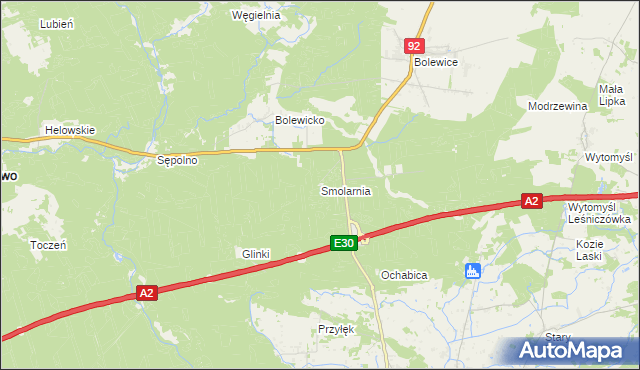 mapa Smolarnia gmina Miedzichowo, Smolarnia gmina Miedzichowo na mapie Targeo