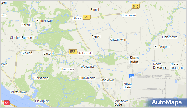 mapa Srebrna gmina Stara Biała, Srebrna gmina Stara Biała na mapie Targeo