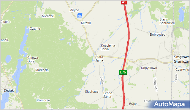 mapa Stara Jania, Stara Jania na mapie Targeo