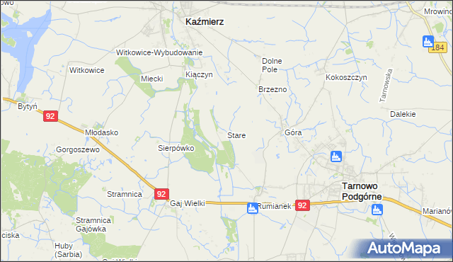 mapa Stare gmina Kaźmierz, Stare gmina Kaźmierz na mapie Targeo