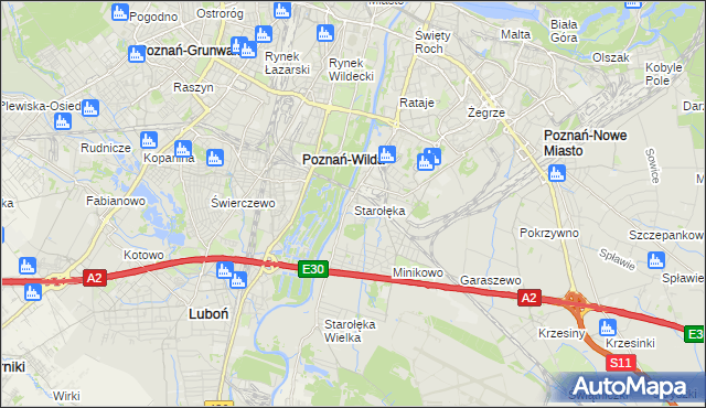 mapa Starołęka, Starołęka na mapie Targeo