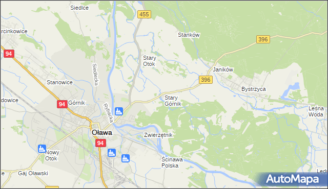 mapa Stary Górnik, Stary Górnik na mapie Targeo