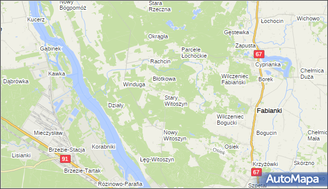 mapa Stary Witoszyn, Stary Witoszyn na mapie Targeo