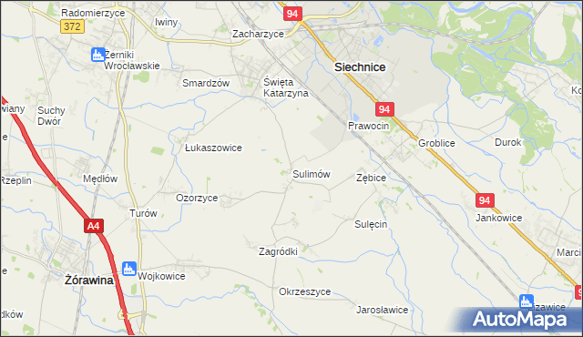 mapa Sulimów gmina Siechnice, Sulimów gmina Siechnice na mapie Targeo