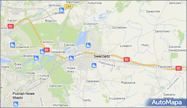 mapa Swarzędz, Swarzędz na mapie Targeo