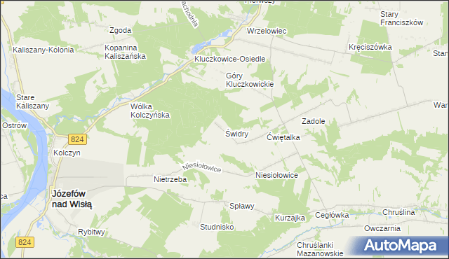 mapa Świdry gmina Opole Lubelskie, Świdry gmina Opole Lubelskie na mapie Targeo