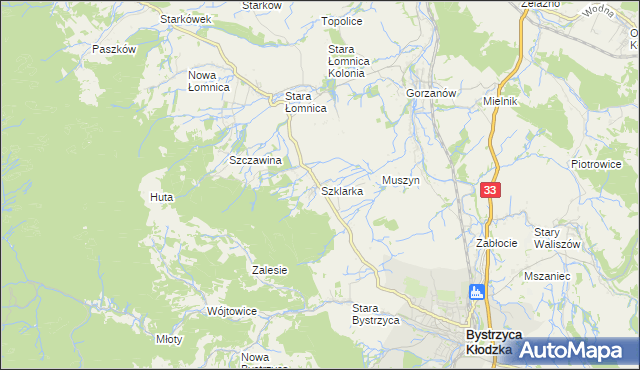 mapa Szklarka, Szklarka na mapie Targeo