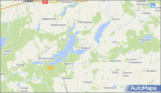 mapa Szteklin, Szteklin na mapie Targeo