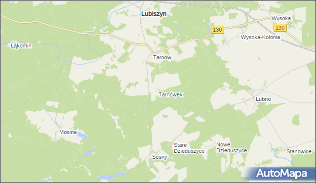 mapa Tarnówek gmina Witnica, Tarnówek gmina Witnica na mapie Targeo