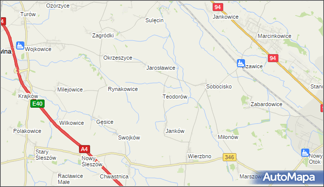 mapa Teodorów gmina Domaniów, Teodorów gmina Domaniów na mapie Targeo