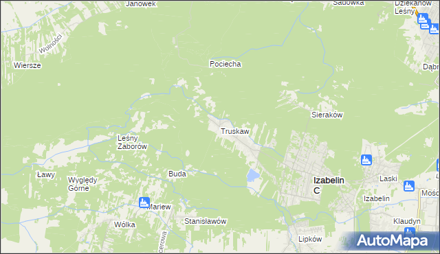 mapa Truskaw, Truskaw na mapie Targeo