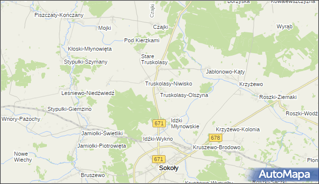 mapa Truskolasy-Olszyna, Truskolasy-Olszyna na mapie Targeo