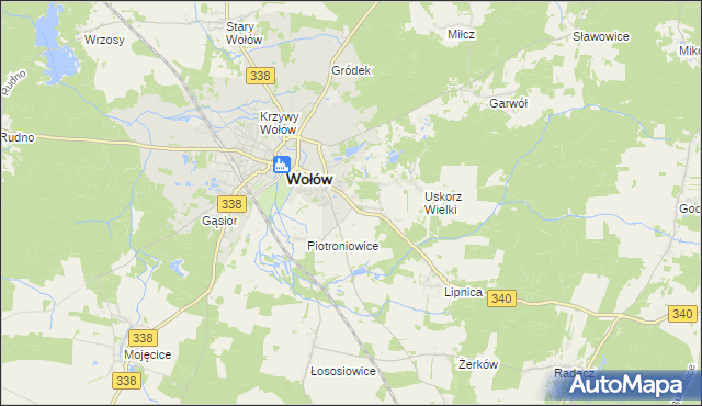 mapa Uskorz Mały, Uskorz Mały na mapie Targeo