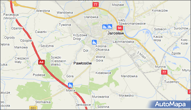 mapa Widna Góra, Widna Góra na mapie Targeo