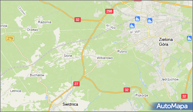 mapa Wilkanowo gmina Świdnica, Wilkanowo gmina Świdnica na mapie Targeo