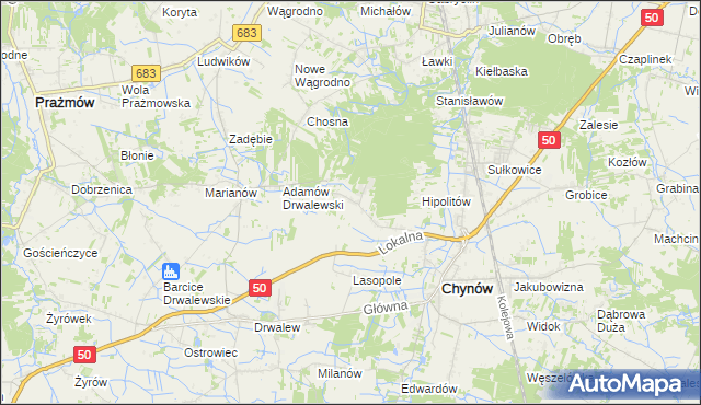 mapa Wola Pieczyska, Wola Pieczyska na mapie Targeo