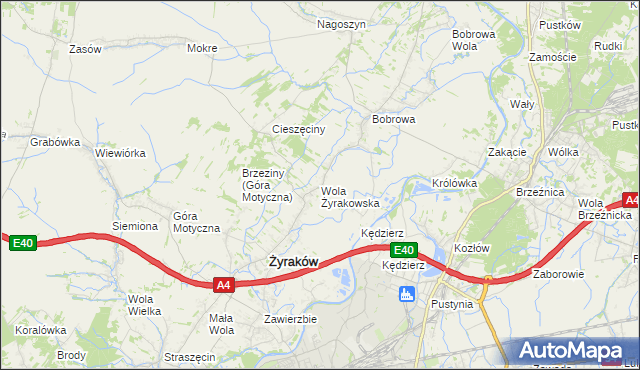 mapa Wola Żyrakowska, Wola Żyrakowska na mapie Targeo