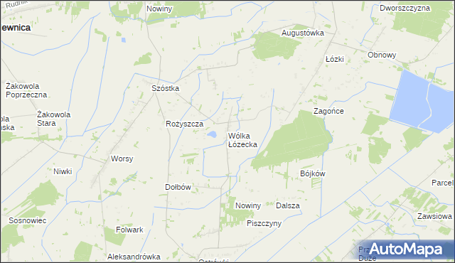 mapa Wólka Łózecka, Wólka Łózecka na mapie Targeo