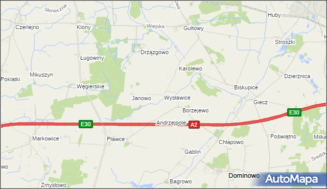 mapa Wysławice, Wysławice na mapie Targeo