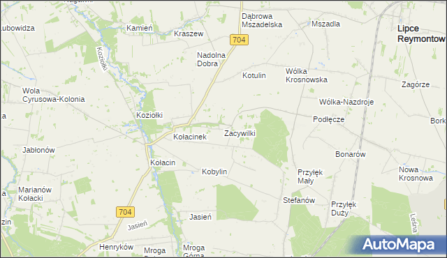 mapa Zacywilki, Zacywilki na mapie Targeo