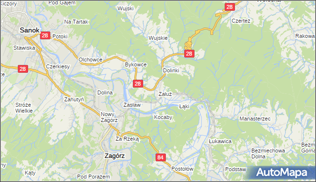 mapa Załuż, Załuż na mapie Targeo