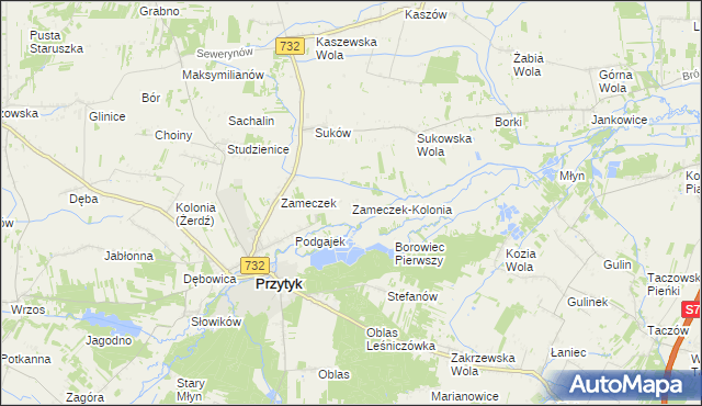 mapa Zameczek-Kolonia, Zameczek-Kolonia na mapie Targeo