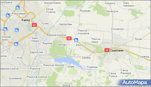 mapa Zduny gmina Opatówek, Zduny gmina Opatówek na mapie Targeo