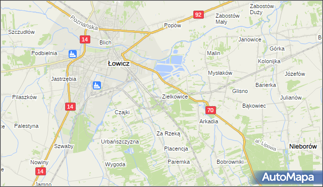 mapa Zielkowice, Zielkowice na mapie Targeo