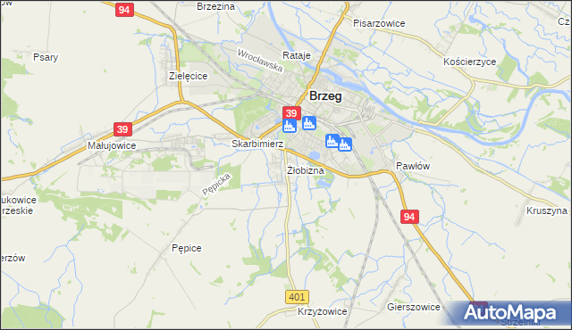 mapa Żłobizna, Żłobizna na mapie Targeo