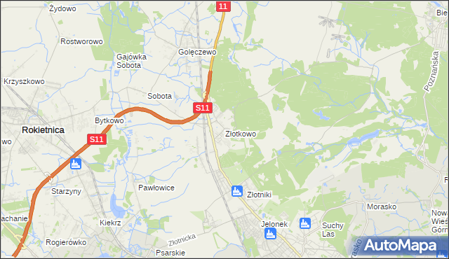 mapa Złotkowo, Złotkowo na mapie Targeo