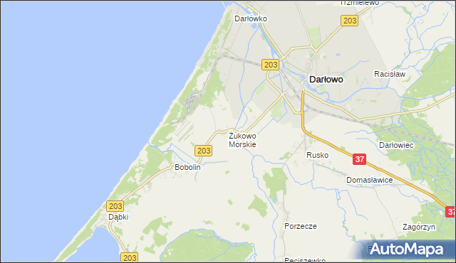 mapa Żukowo Morskie, Żukowo Morskie na mapie Targeo