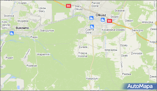 mapa Żurada, Żurada na mapie Targeo