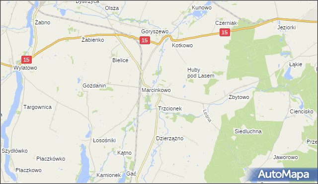 mapa Gębice gmina Mogilno, Gębice gmina Mogilno na mapie Targeo