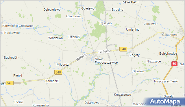 mapa Stare Proboszczewice, Stare Proboszczewice na mapie Targeo