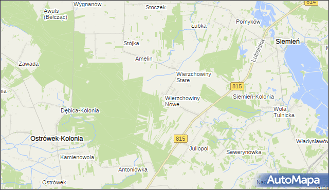 mapa Wierzchowiny Nowe, Wierzchowiny Nowe na mapie Targeo