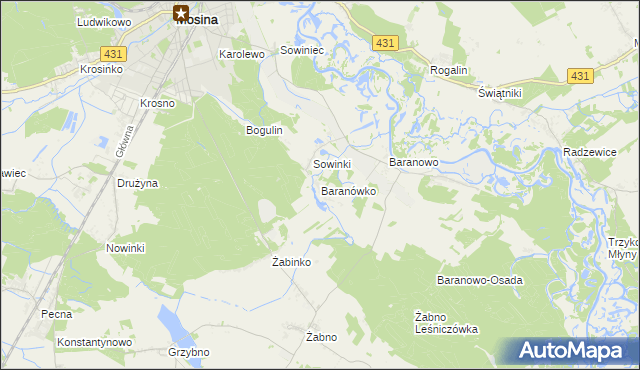 mapa Baranówko, Baranówko na mapie Targeo
