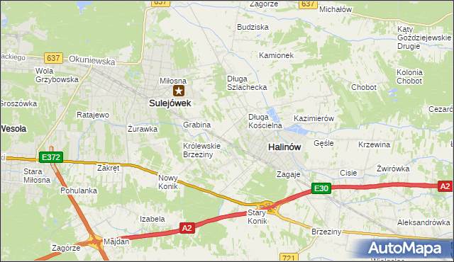 mapa Józefin gmina Halinów, Józefin gmina Halinów na mapie Targeo